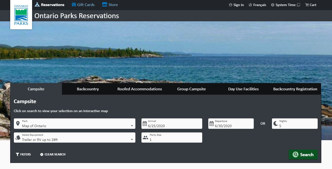 reservation page