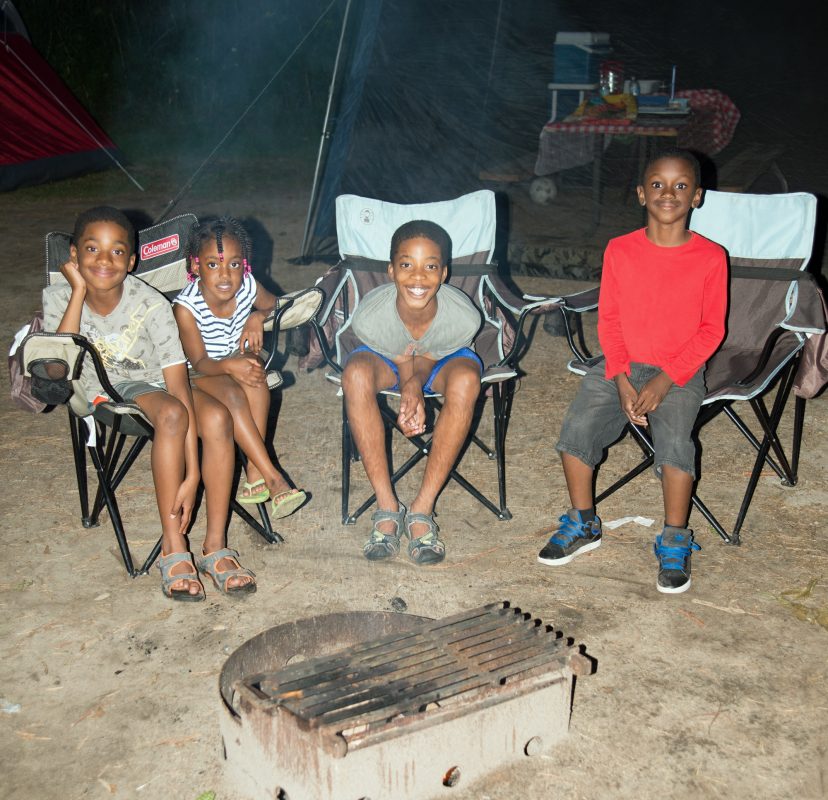 kids around a campfire