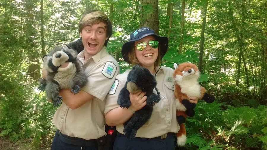 Learn to Camp leaders with stuffed animals