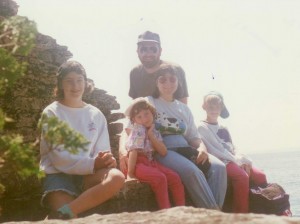 family camping in the 1990s