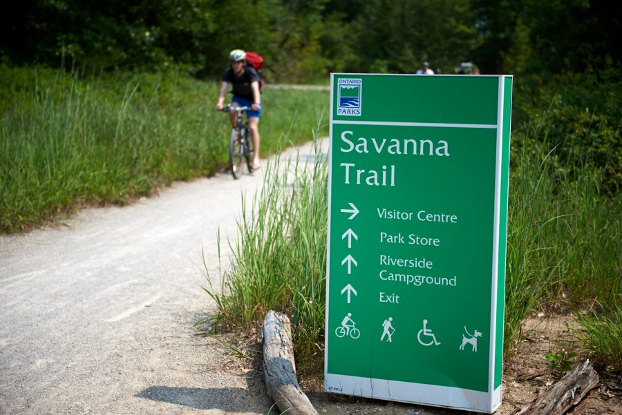 Cycliste sur le sentier Savanna