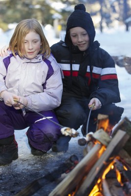 kids at campfire