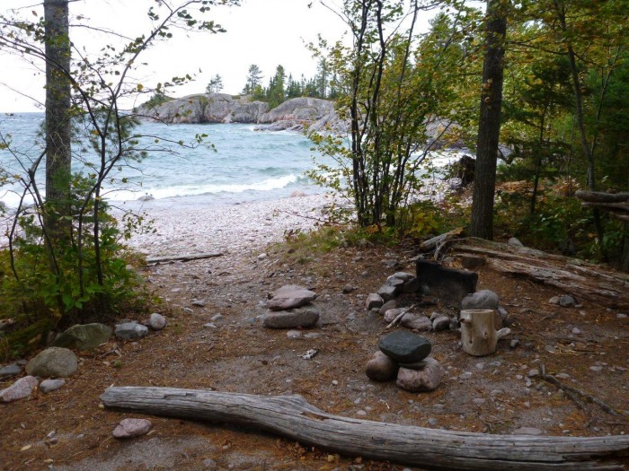 Coastal Trail campsite, Lake Superior Provincial Park.