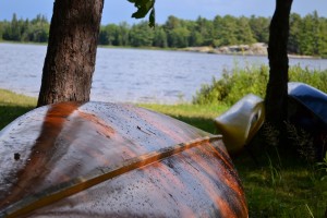 canoe by lake