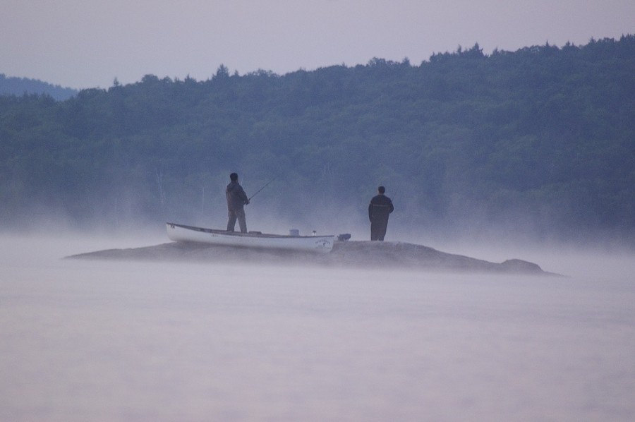 Fishing on an island at Algonquin