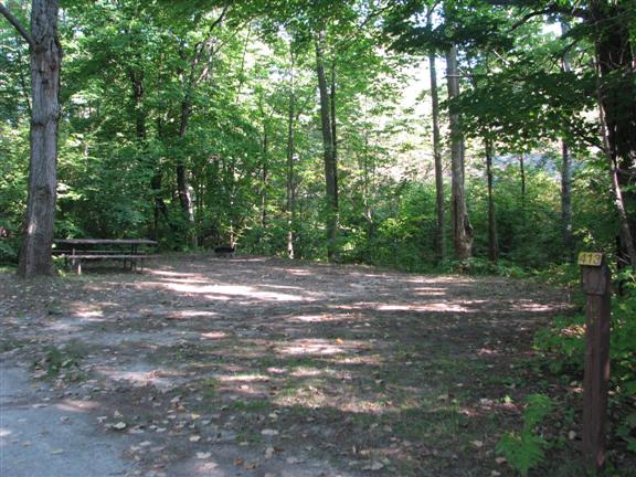 Site 413, Red Maple Campground. Tent camping or RV up to 25 ft. 