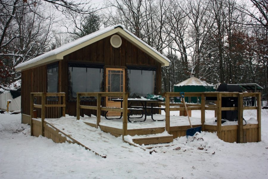 Pinery cabin in winter