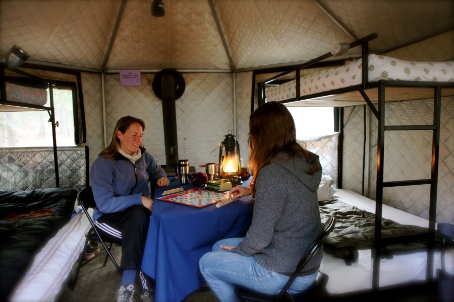 silent lake yurt interior
