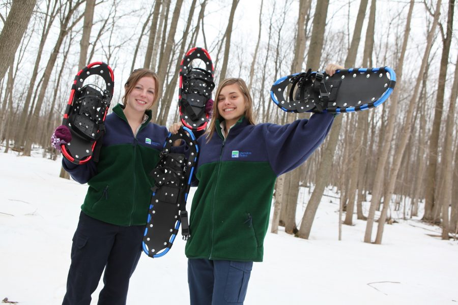 MacGregor Point staf with snowshoes