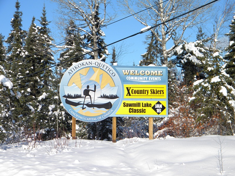 sign for Quetico's Sawmill Lake Classic ski