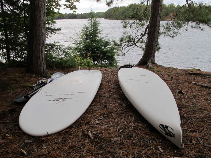 SUP boards on land