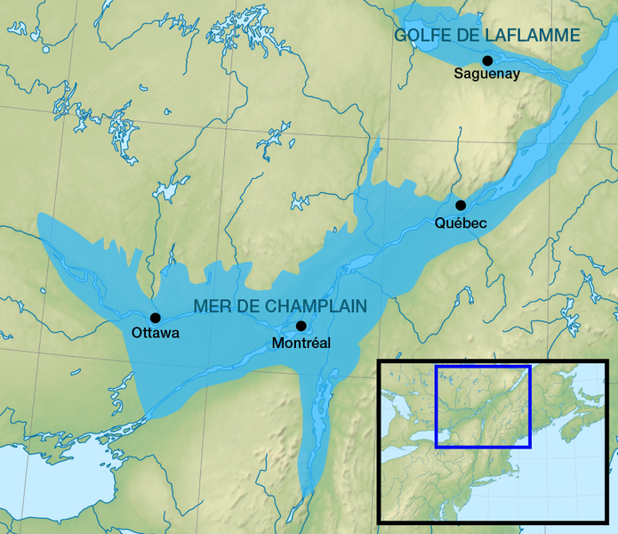 carte de la Mer de Champlain