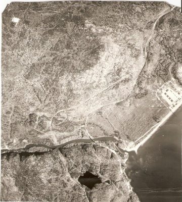 Aerial view of Neys Camp 100, 1947. 
