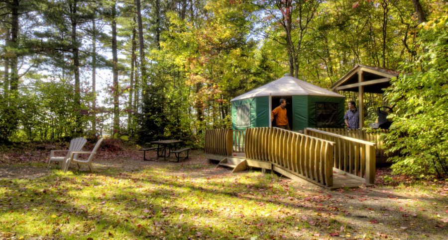 yurt in fall colours
