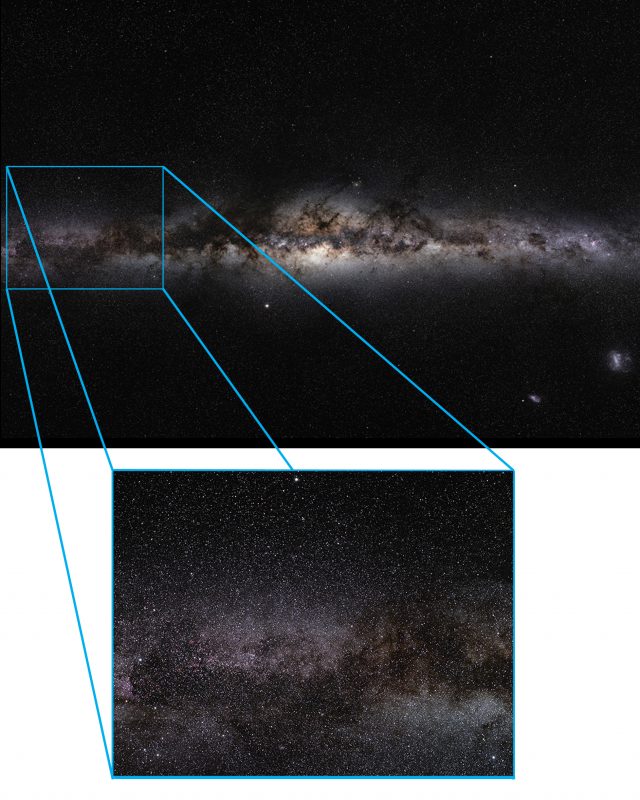 Diagram of a close up of the Milky Way. 