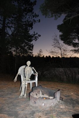 Skeleton by the campfire