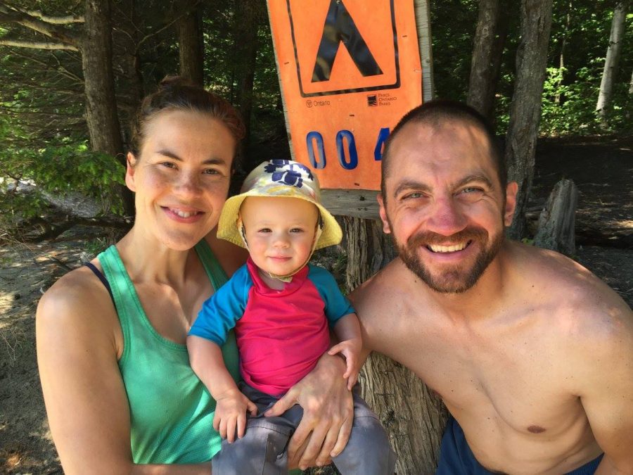 Family and campsite sign