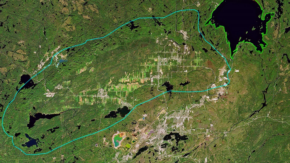 Aerial image of the Sudbury basin
