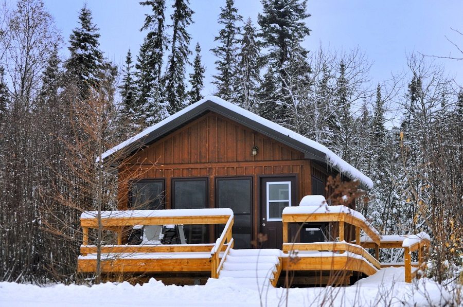 Winter cabin at Windy Lake.