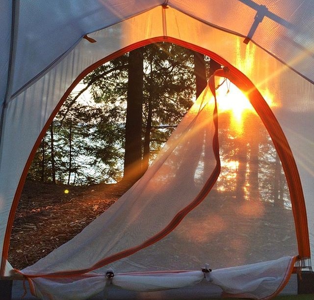 tent in sunrise
