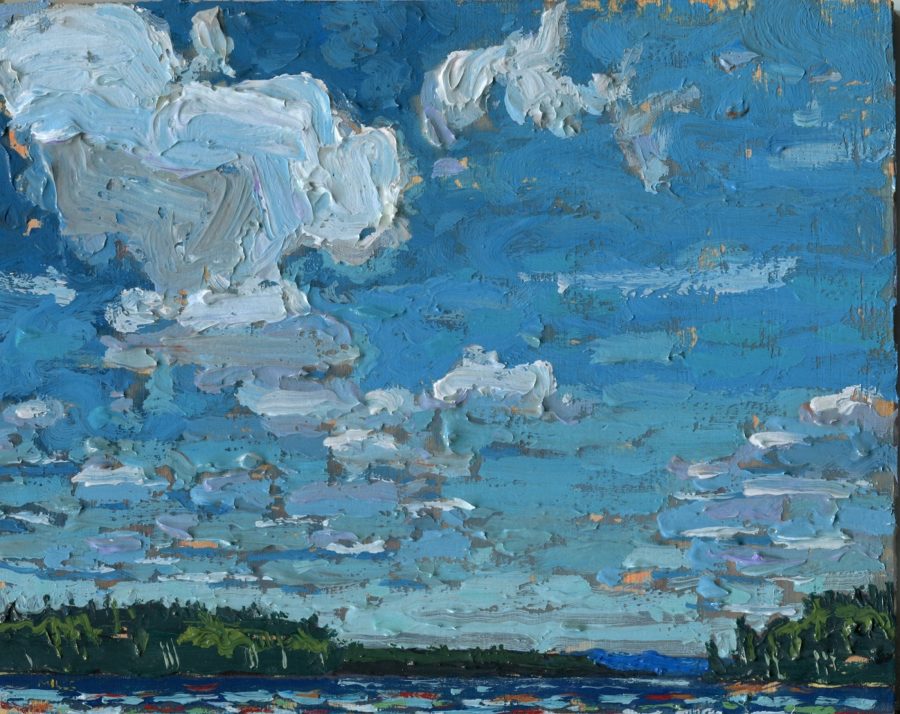 Peinture à l’huile du lac Source en Ontario