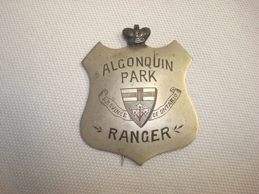 Pin including Province of Ontario crest saying Algonquin Park Ranger