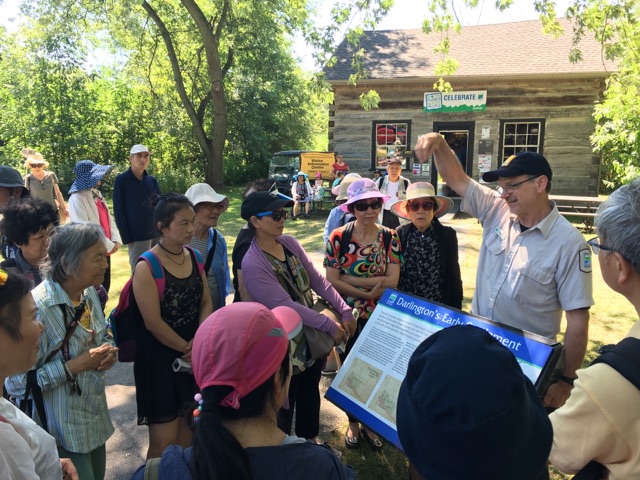 group gets lesson from park interpreter