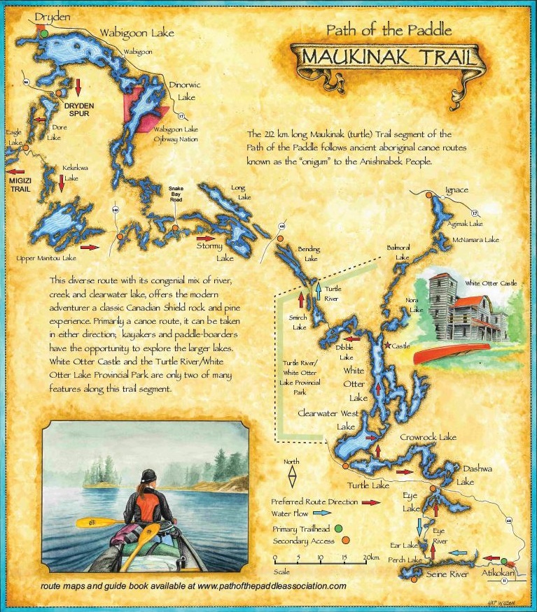 La carte du sentier Maukinak 