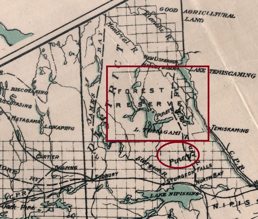 Map of Temagami forest