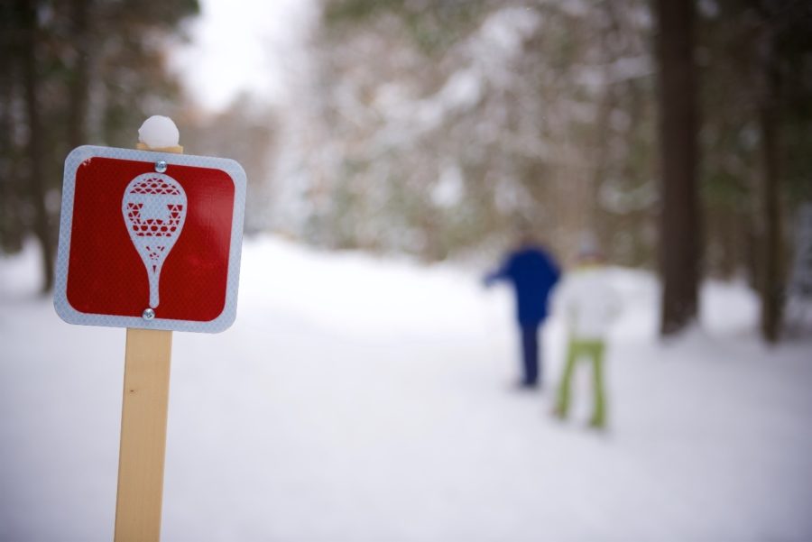 snowshoeing trail sign 