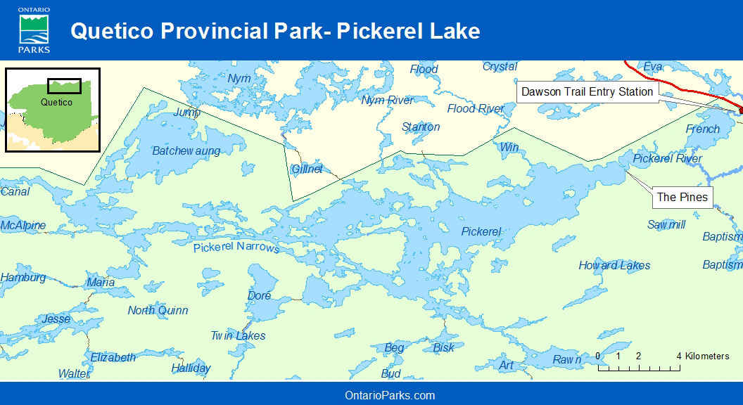 carte du lac Pickerel