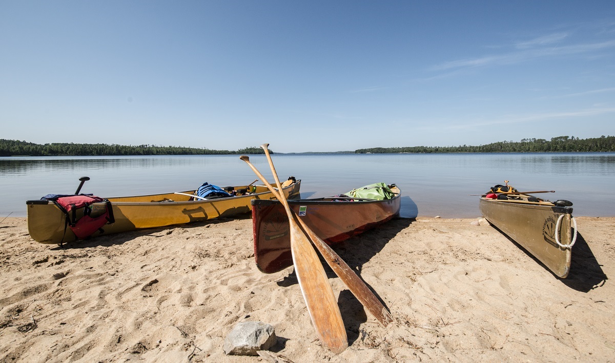 canoes on shore