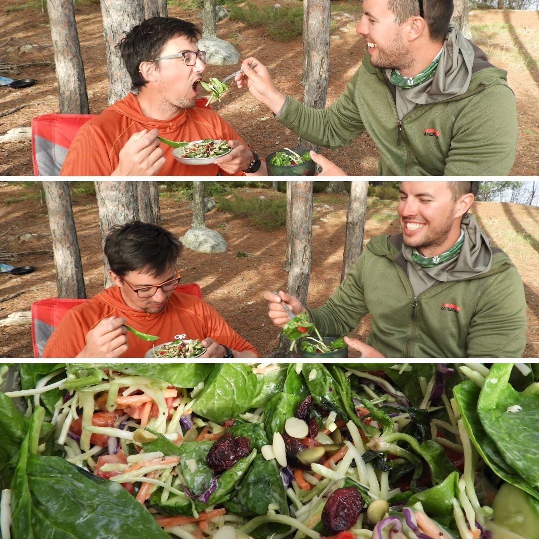 staff eating salad
