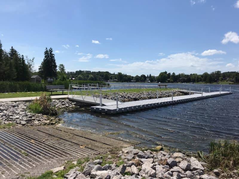 A view of the north docks boat launch.