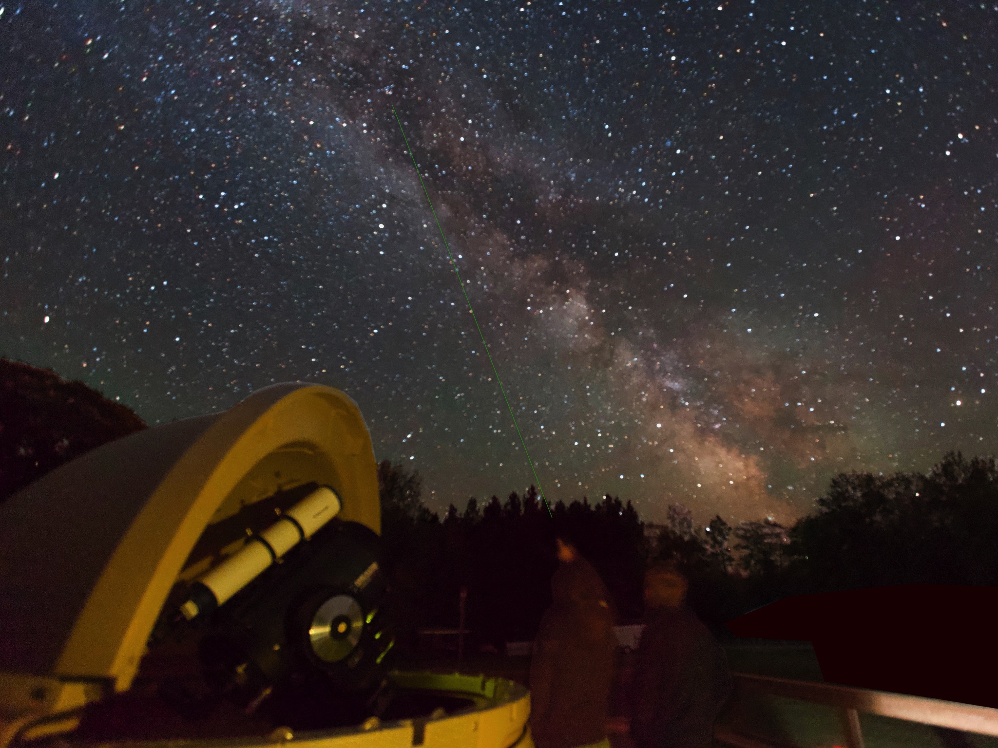 Killarney telescope pointing at a starry sky