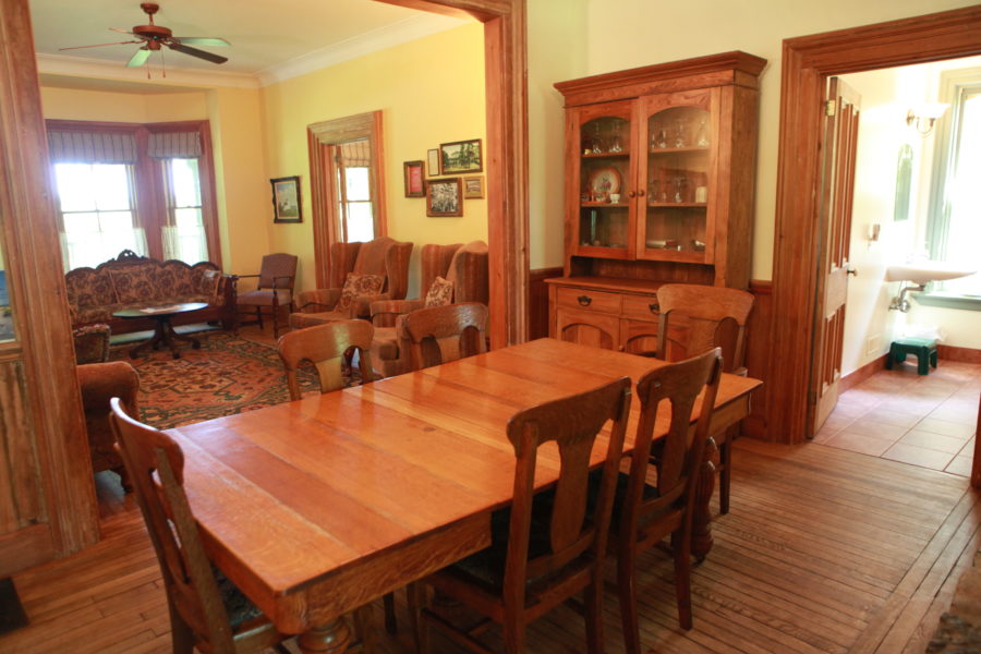 Interior dining room of heritage house.