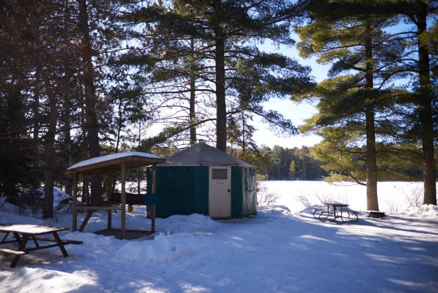 Yurt in the winter at Algonquin