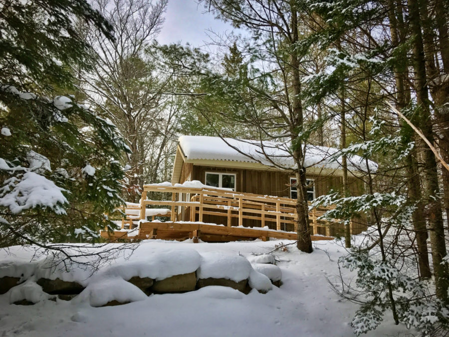 Silent Lake cabin in the winter