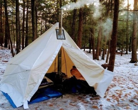 Winter tenting at Silent Lake
