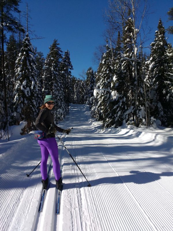 skier on trackset trails