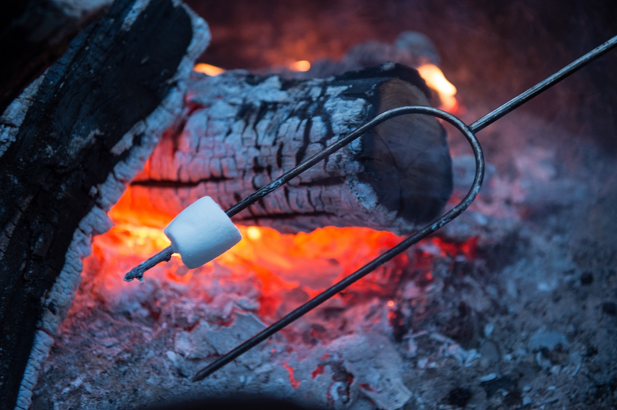 mashmallow over campfire