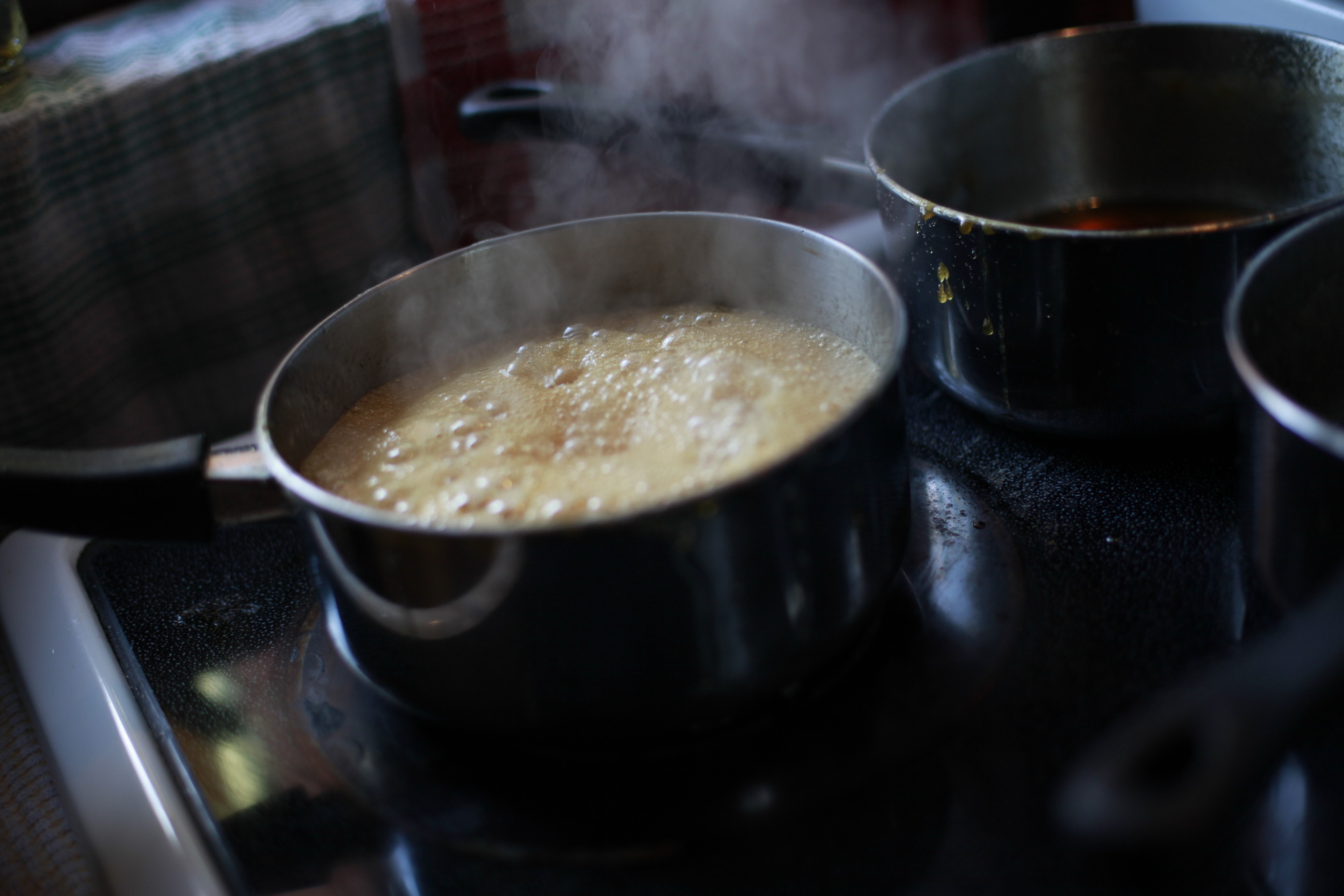 Maple syrup being boiled