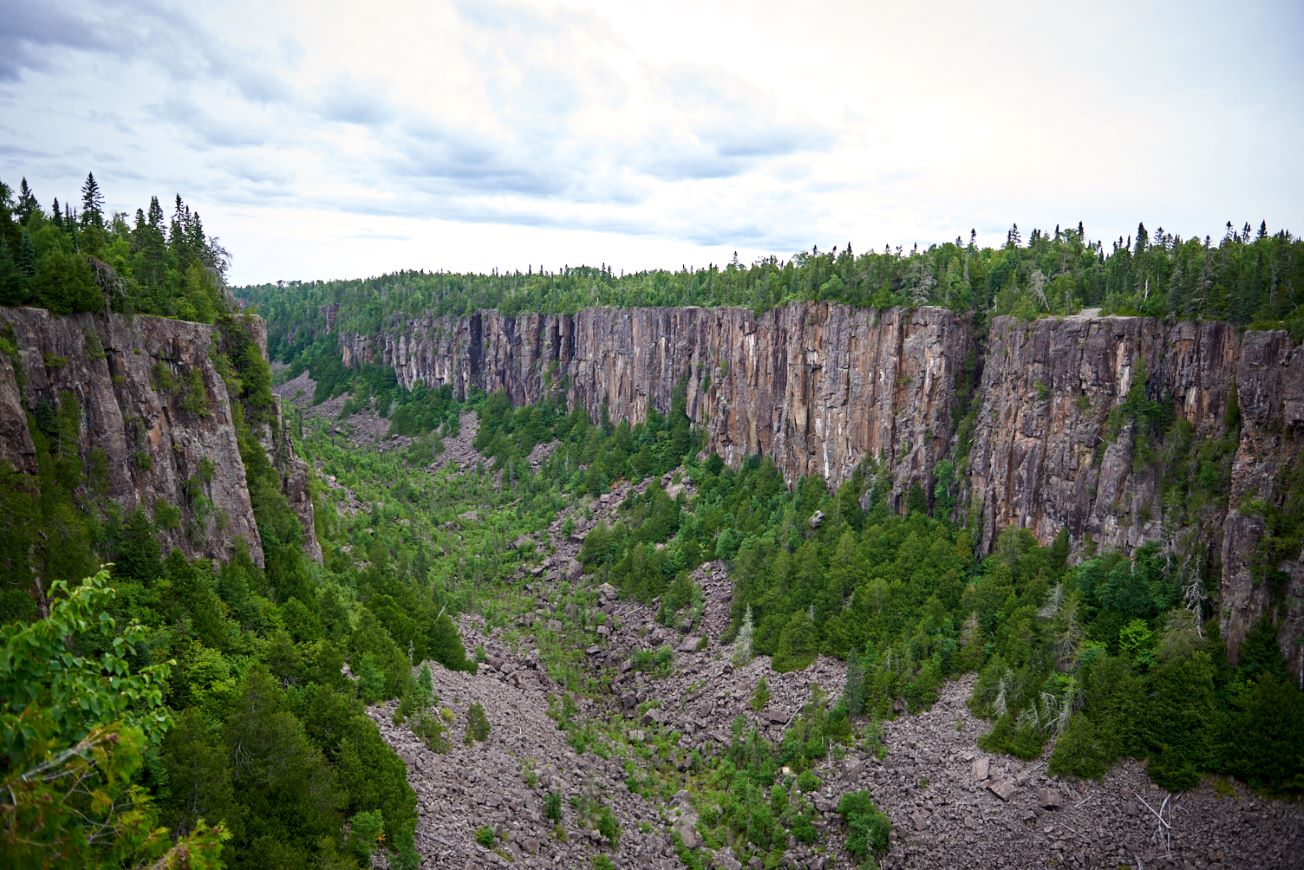 Ouimet Canyon view from the air