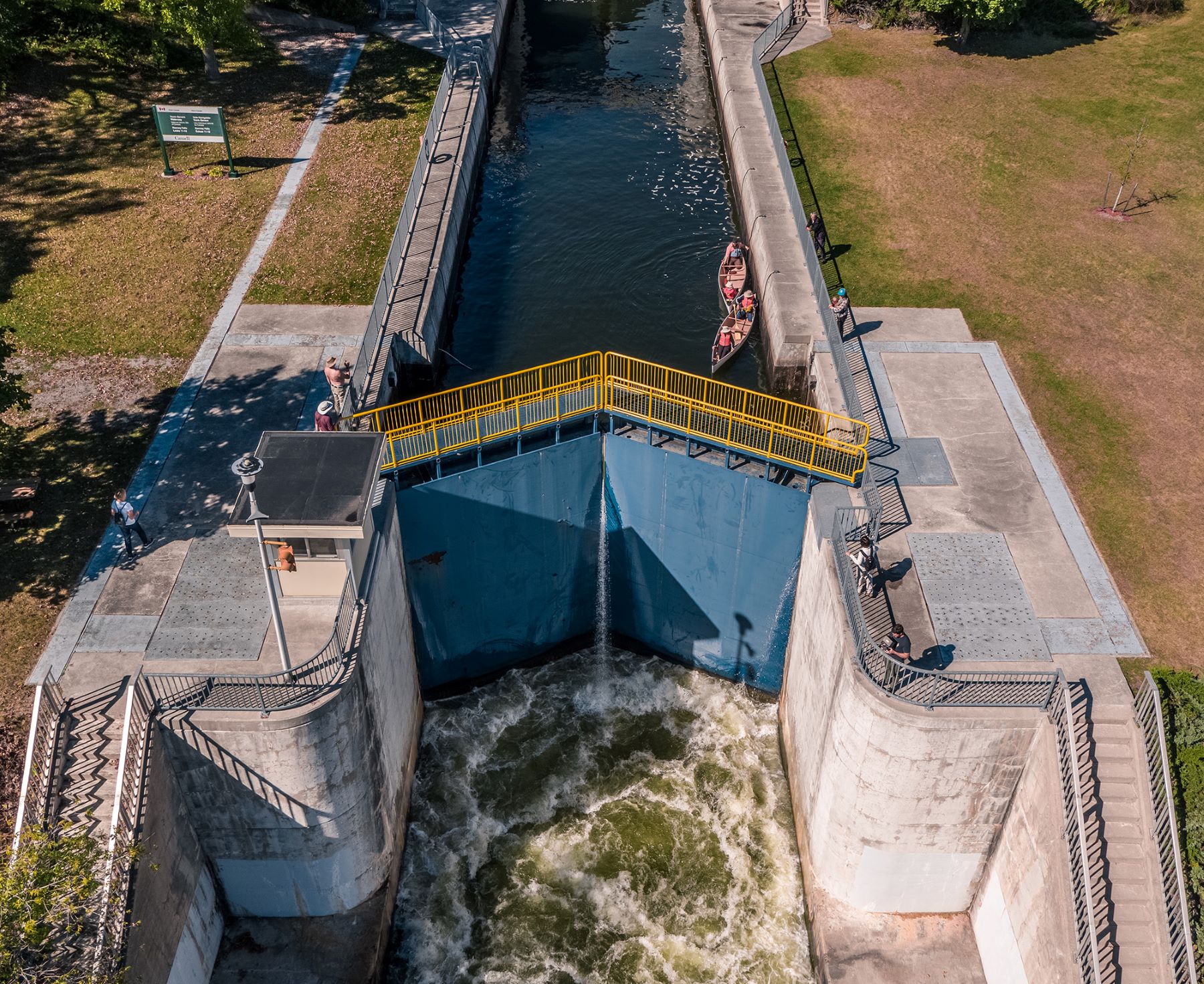 Areal shot of a lock