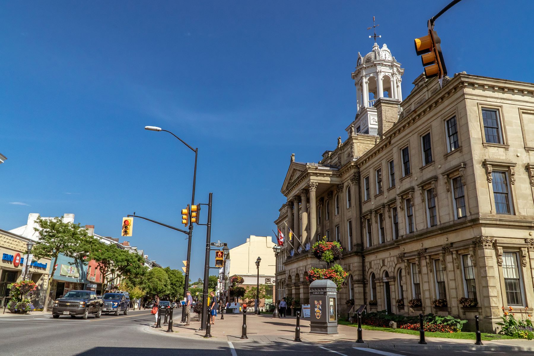 Shot of city hall in downtown Cobourg