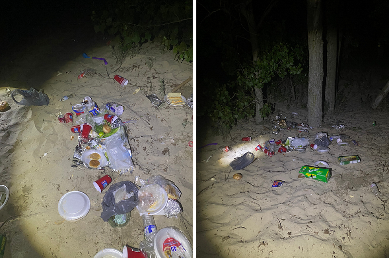 trash on beach