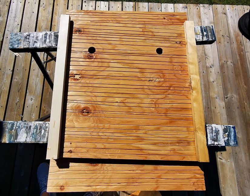 Assembled bat house with notches