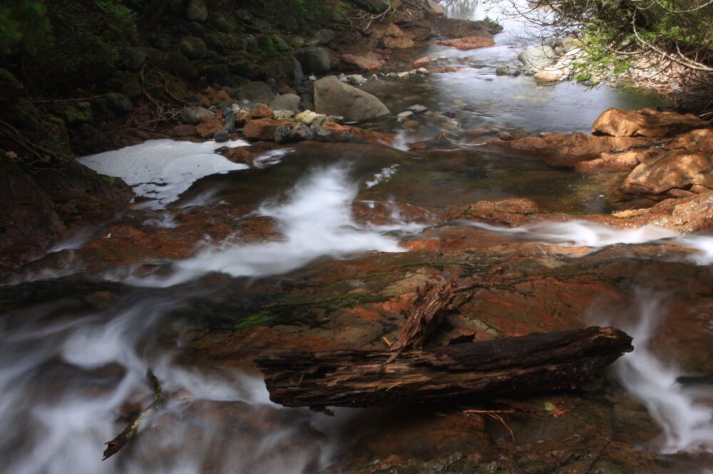 Ruisseau avec des rochers et de l’eau vive