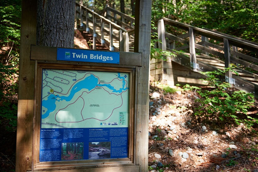 Trail map of Twin Bridges trail.