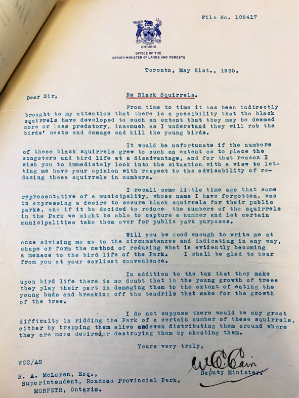 Typed letter dated May 21st 1935